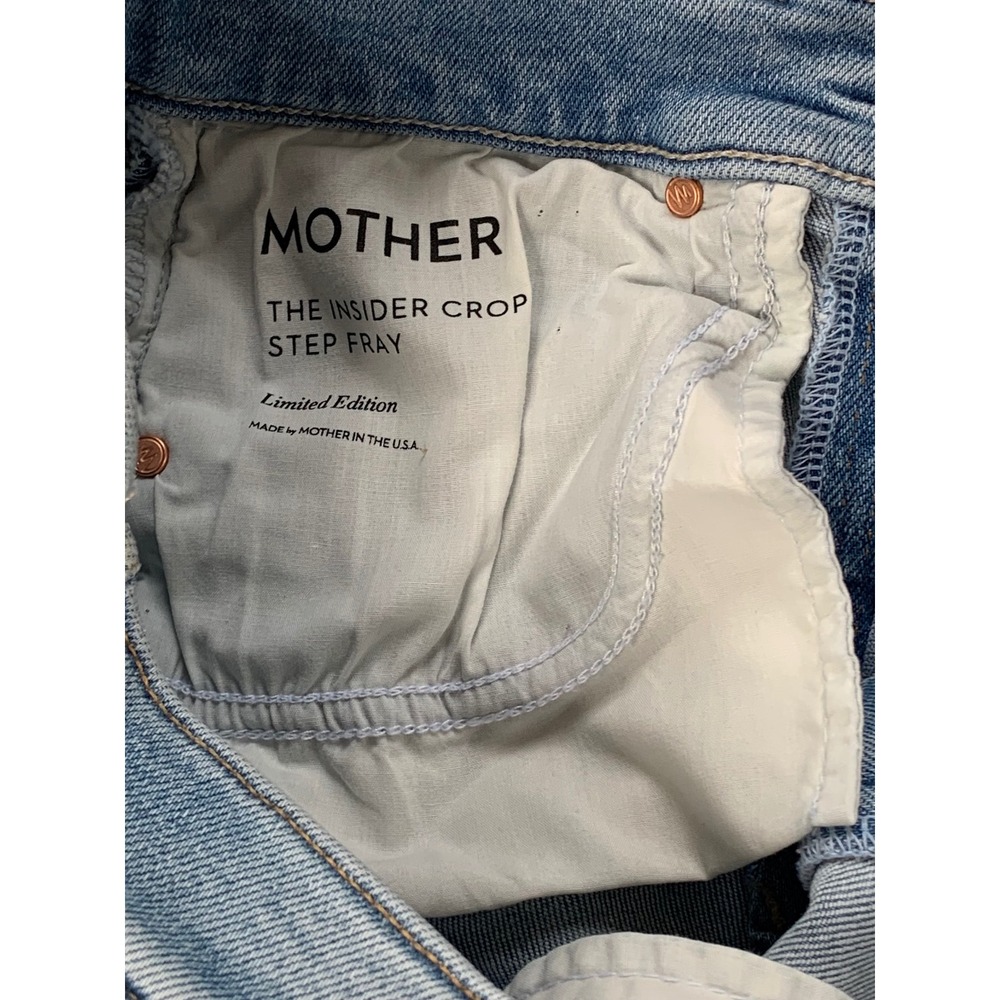 Mother Denim The Insider Crop Step Fray Jeans Size 24 Limited Edition Wash - Picture 9 of 16
